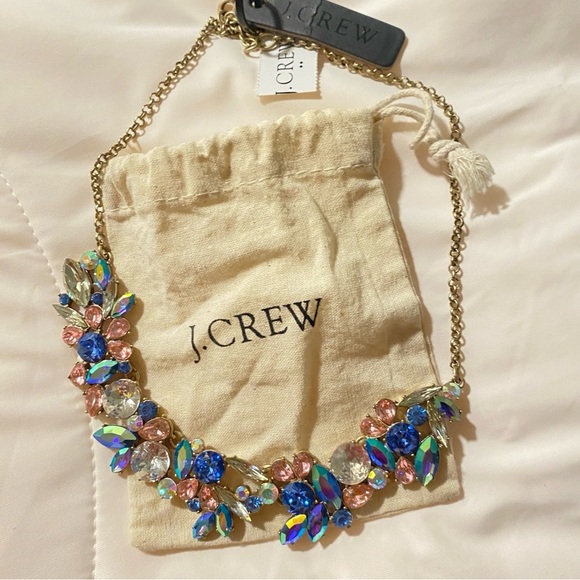 NWT J.Crew Multicolored Gemstone Cluster Statement Necklace - Picture 4 of 4